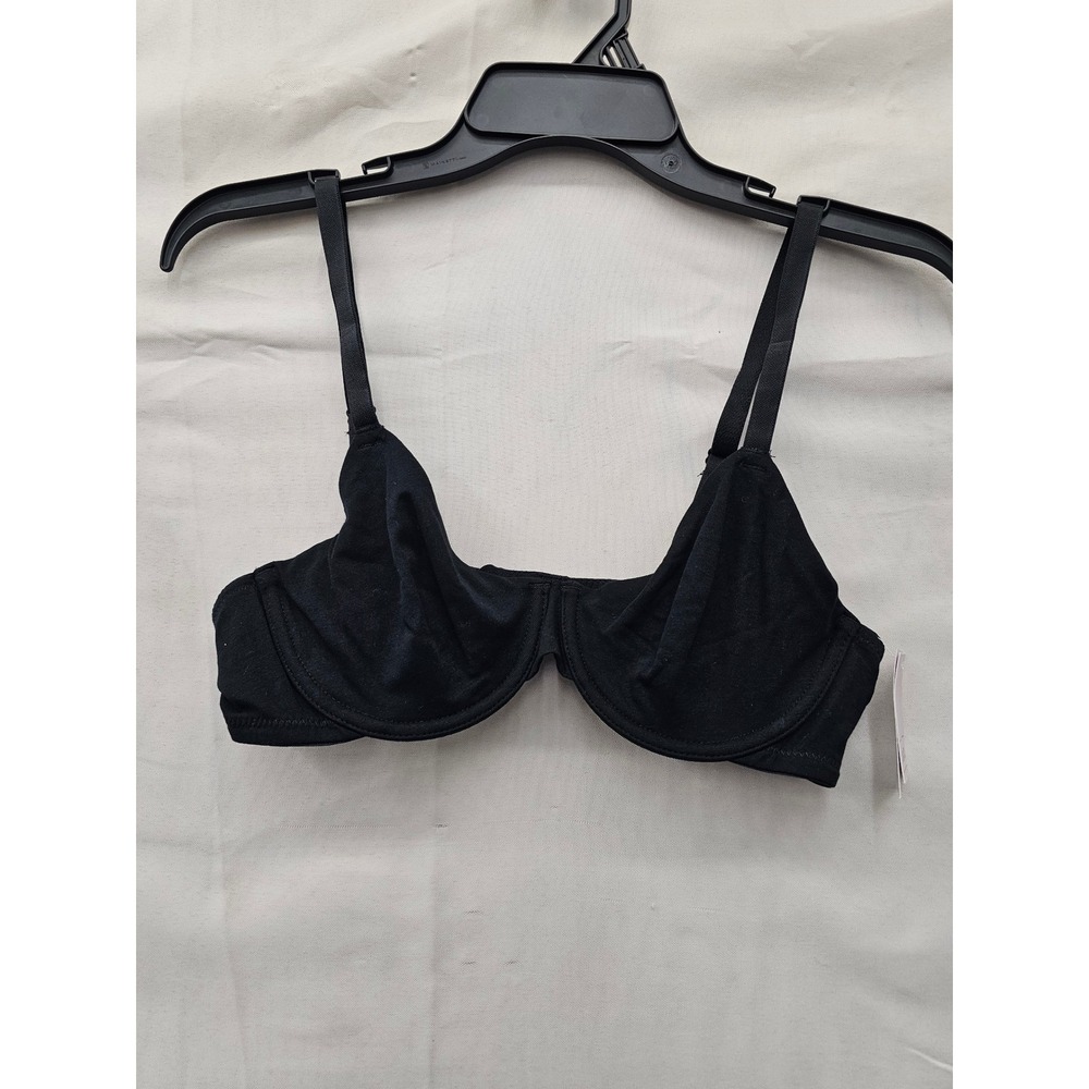 Auden Womens Demi Bra Black Cotton Blend Casual Size 36B